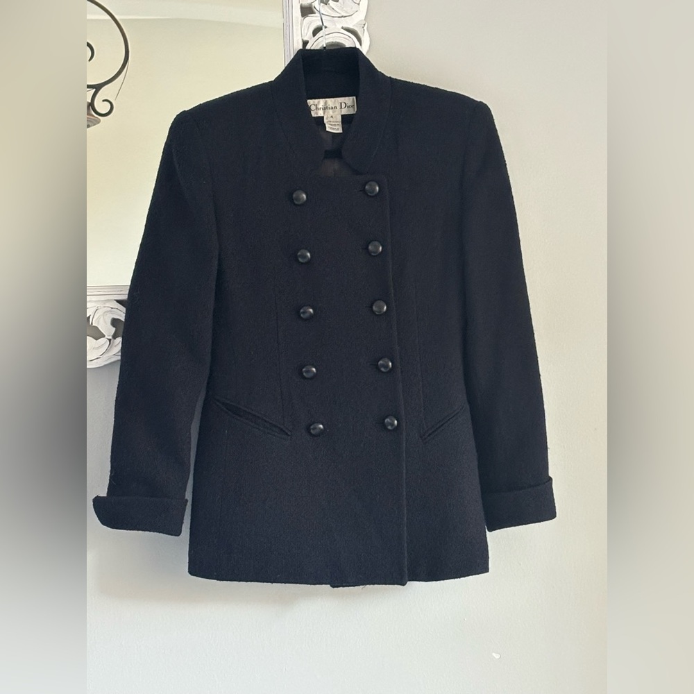 ✨Vintage Christian Dior Black Double-Breasted Wool Jacket✨